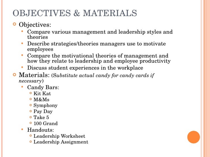 Leadership candy game