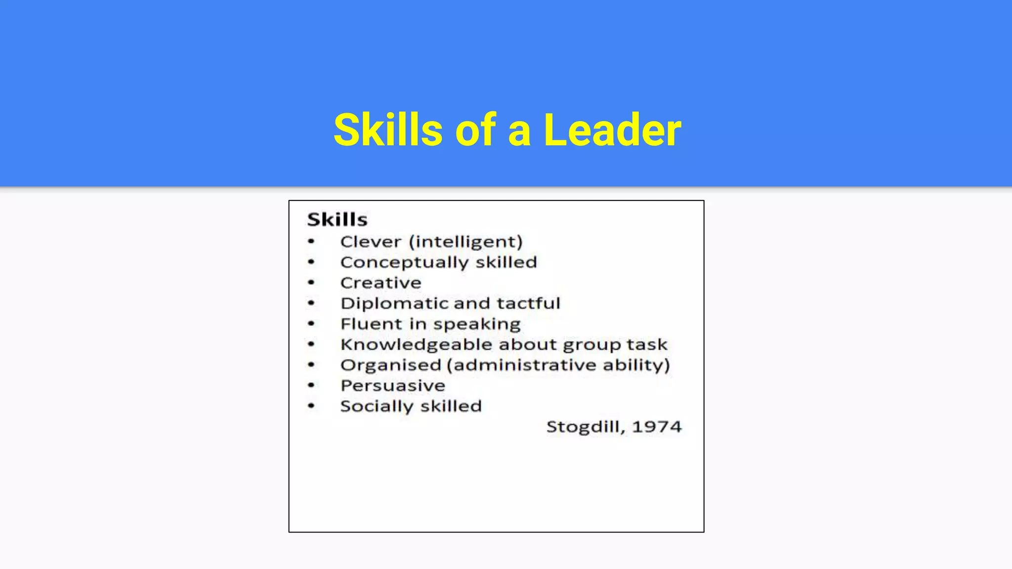 Skills of a Leader
 