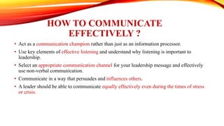 Mastering Leadership and Effective Communication Skills for Success | PDF