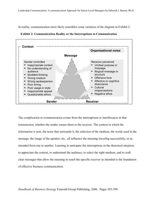 Leadership communication a communication approach for senior-level ...