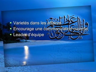 Varietés dans les affaires Encourage une communication ouverte Leader d’équipe 