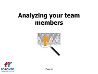 Page 46
Analyzing your team
members
 