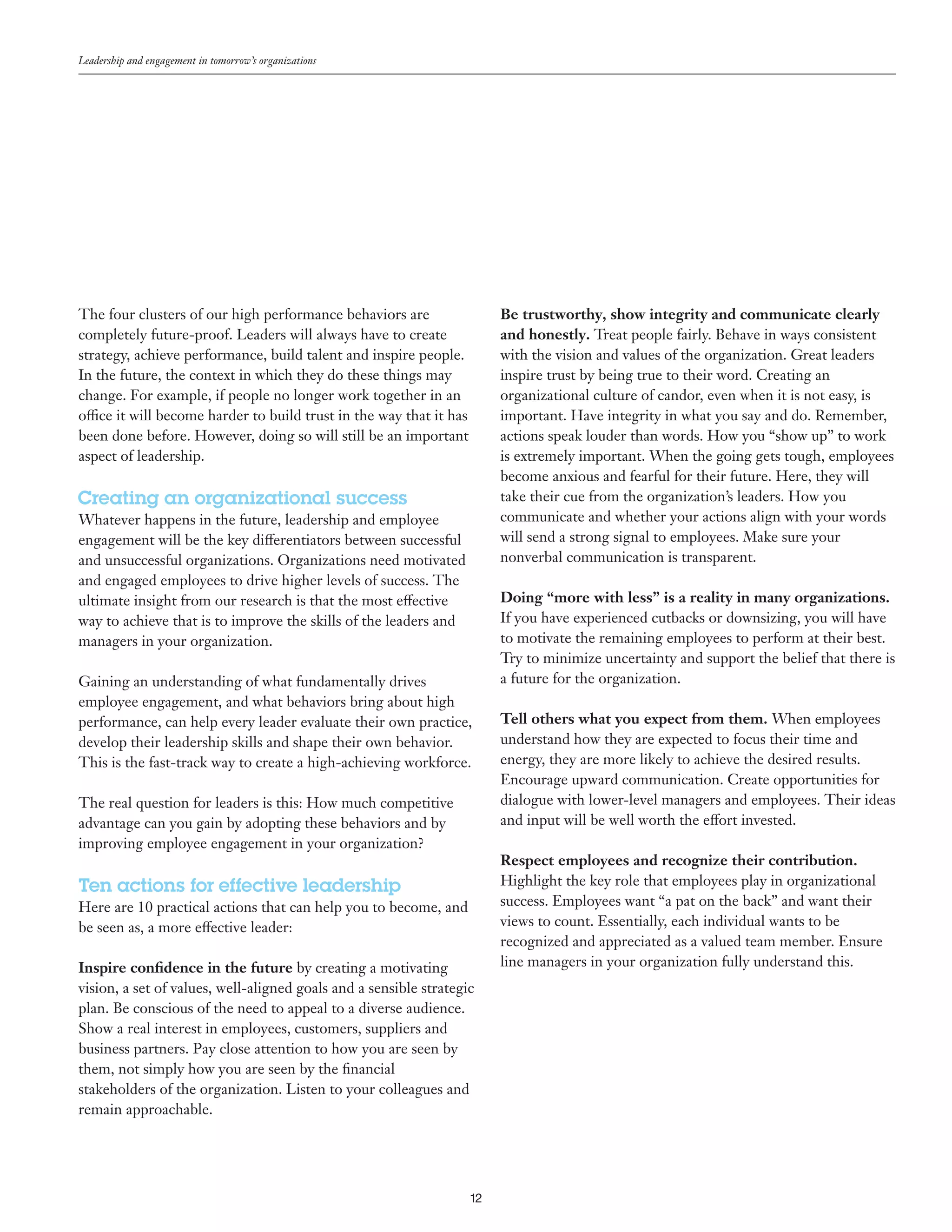 Leadership and Employee Engagement - InspireOne | PDF