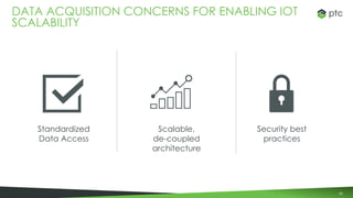 84
DATA ACQUISITION CONCERNS FOR ENABLING IOT
SCALABILITY
Standardized
Data Access
Scalable,
de-coupled
architecture
Security best
practices
 