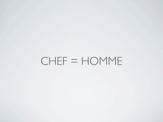 CHEF = HOMME
 