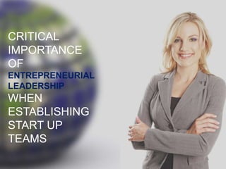 CRITICAL
IMPORTANCE
OF
ENTREPRENEURIAL
LEADERSHIP
WHEN
ESTABLISHING
START UP
TEAMS
 