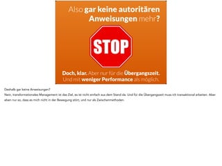 Management 3.0 
Jurgen Apello 
Management 3.0 von Jurgen Apello. Es gibt Deutschlandweit Kurse dazu, es ist ziemlich etabliert. Es gibt ein einfaches, gutes Buch und viele einfache 
Tools, die auch der dümmste Boss hinbekommt. 
 