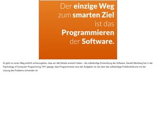 29 % 
14 % 
57 % 
Pflichtenheft 
als Ziel 
Successful 
Challenged 
Failed 
Quelle: Standish Group Chaos Report 2012 
Das hier ist der Standish Group Chaos Report für 2012, für klassisch entwickelte Softwareprojekte. Erfolg heisst hier dass der geplante Umfang in der 
geplanten Zeit mit dem geplanten Budget erreicht wurde. Das wäre das smarte Ziel im transaktionalen Management. Und worauf liefe es raus? 29% aller 
Leute müssten gefeuert werden, weil das Ziel gar nicht erreicht wurde und das Projekt eingestellt wurde. 57% hätten ihr Ziel nicht erreicht, weil Budget 
oder Zeit überschritten wurde. Und ganze 14% der Mitarbeiter würden ihren Bonus bekommen, also noch nicht einmal ein siebtel. 
 