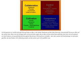William E. Schneider hat in seinem Buch „Turn the Ship around“ eine einfache Klassifizierung von Firmenkultur gemacht, in seinem Core Culture 
Questionnaire. Das ist ein Fragebogen - gerne mal selbst machen, haben wir bei uns auch, in dem anhand von der Entscheidungskultur in der 
Vergangenheit ermittelt wird, wie die Kultur tickt. 
 