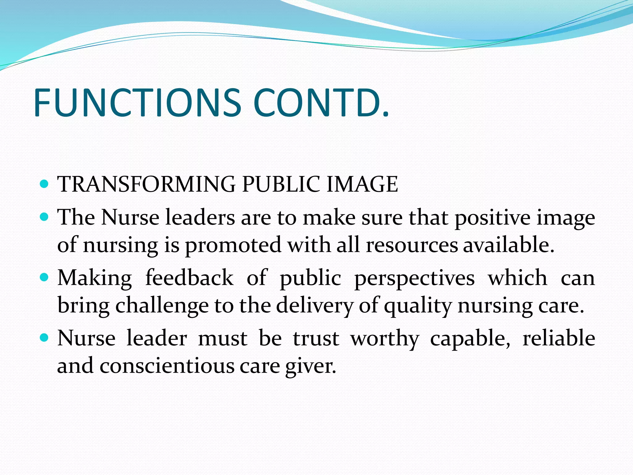 Leadership in nursing | PPTX