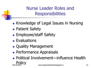 Leadership In Nursing