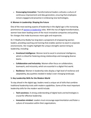 Leadership in the Digital Age: Insights from Dr. P. Madhurima Reddy | PDF