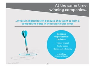 © Marko Luhtala 2017
At the same time,
winning companies…
10
…invest in digitalization because they want to gain a
competi...