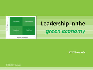Leadership in the
                      green economy


                              K V Ramesh



© 2010 K V Ramesh
 