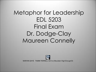 Metaphor for Leadership EDL 5203 Final Exam Dr. Dodge-Clay Maureen Connelly 