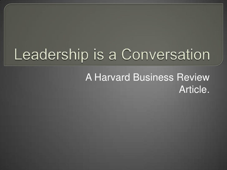 Leadership is a conversation hbr image