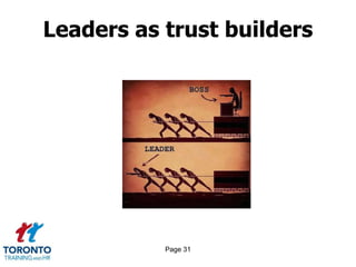 Page 31
Leaders as trust builders
 