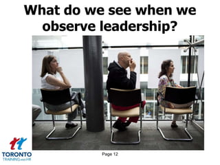 Page 12
What do we see when we
observe leadership?
 