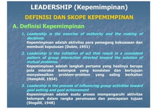 LEADERSHIP (Kepemimpinan)