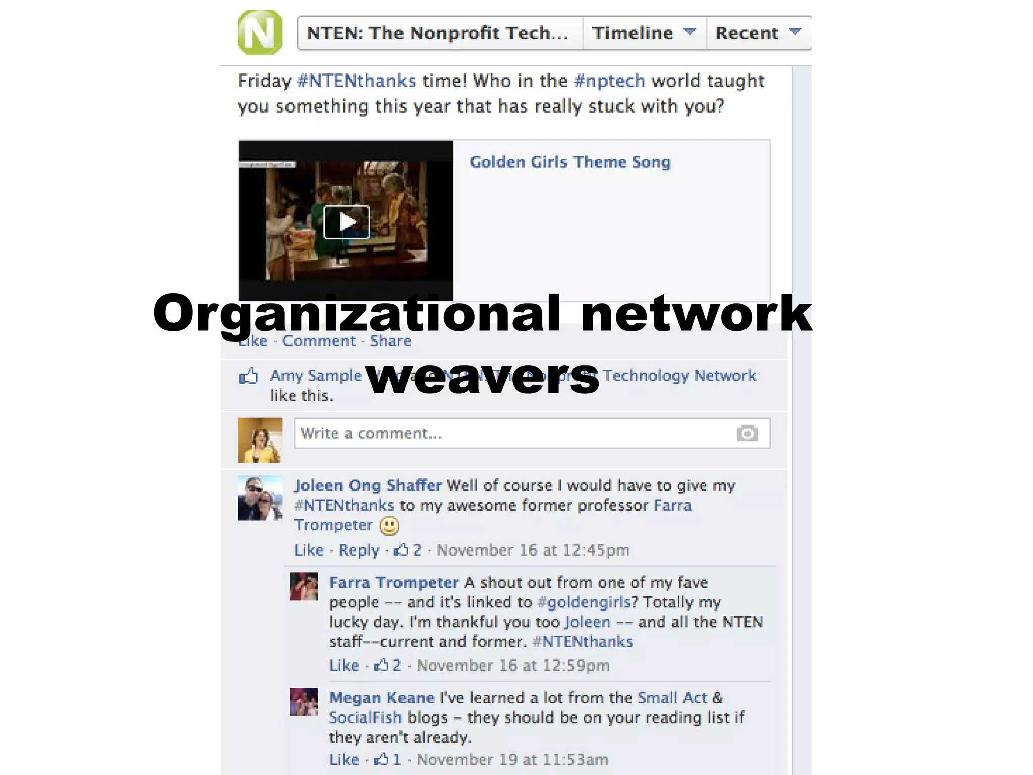 Organizational network
weavers

 