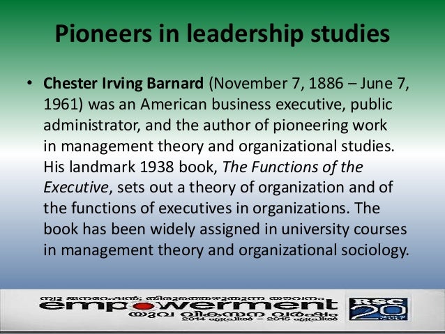 chester barnard the acceptance theory The different approaches and systems of management students chester barnard expressed his views in his book the functions of the executive another significant contribution of barnard was the acceptance theory of. chester barnard the acceptance theory The different approaches and systems of management students chester barnard expressed his views in his book the functions of the executive another significant contribution of barnard was the acceptance theory of.