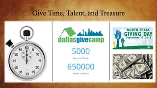 Give Time, Talent, and Treasure
 