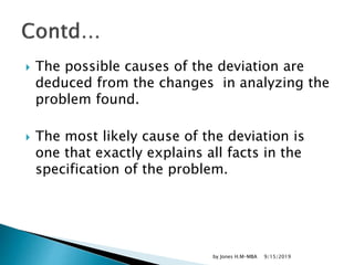 Problem Statement Deviations Leadership, mgt, problem solving& decision making | PPTX