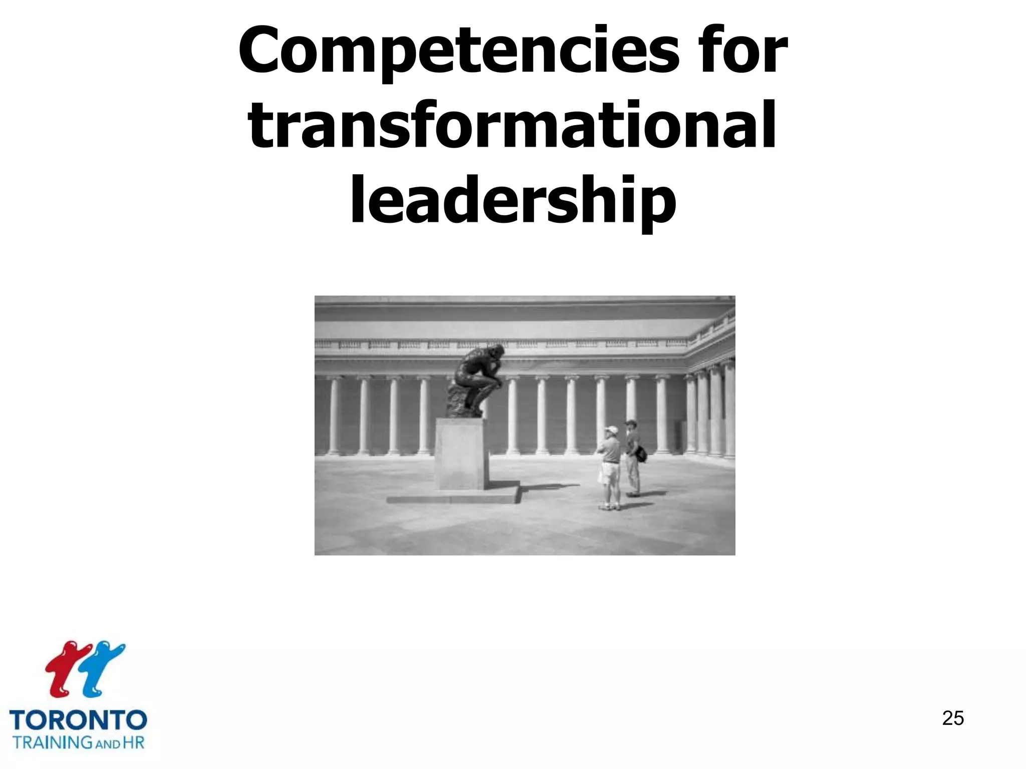 Competencies for 
transformational 
leadership 
25 
 