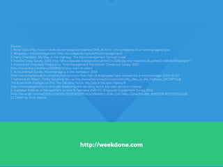 STOP MICROMANAGING, USE WEEKDONE
TO INCREASE YOUR TEAM'S PERFORMANCE
Get real-time status updates
Set and monitor goals
Delegate, give feedback and more
weekdone.com
 
