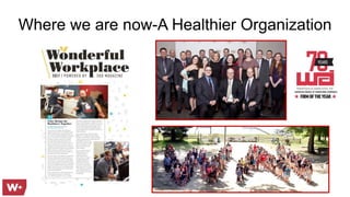 Where we are now-A Healthier Organization
 