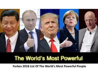 Forbes 2018 List Of The World's Most Powerful People
 