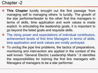  This Chapter lucidly brought out the first passage ‘from
managing self to managing others ‘is lucidly. The growth of
the...
