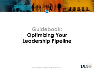 +
© Development Dimensions Int’l, Inc., 2016. All rights reserved.
Guidebook:
Optimizing Your
Leadership Pipeline
 