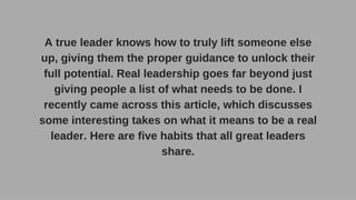 5 Habits All Great Leaders Share 