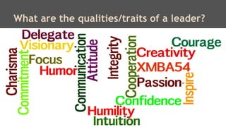 What are the qualities/traits of a leader?

 