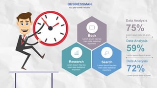 BUSINESSMAN
Your great subtitle in this line
Research
Lorem Ipsum has two
main data statistical
important.
Book
Lorem Ipsum has two
main data statistical
important.
Search
Lorem Ipsum has two
main data statistical
important.
Data Analysis
75%
Lorem ipsum dolor sit amet.
Data Analysis
59%
Lorem ipsum dolor sit amet.
Data Analysis
72%
Lorem ipsum dolor sit amet.
 