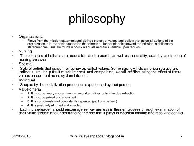management philosophy examples