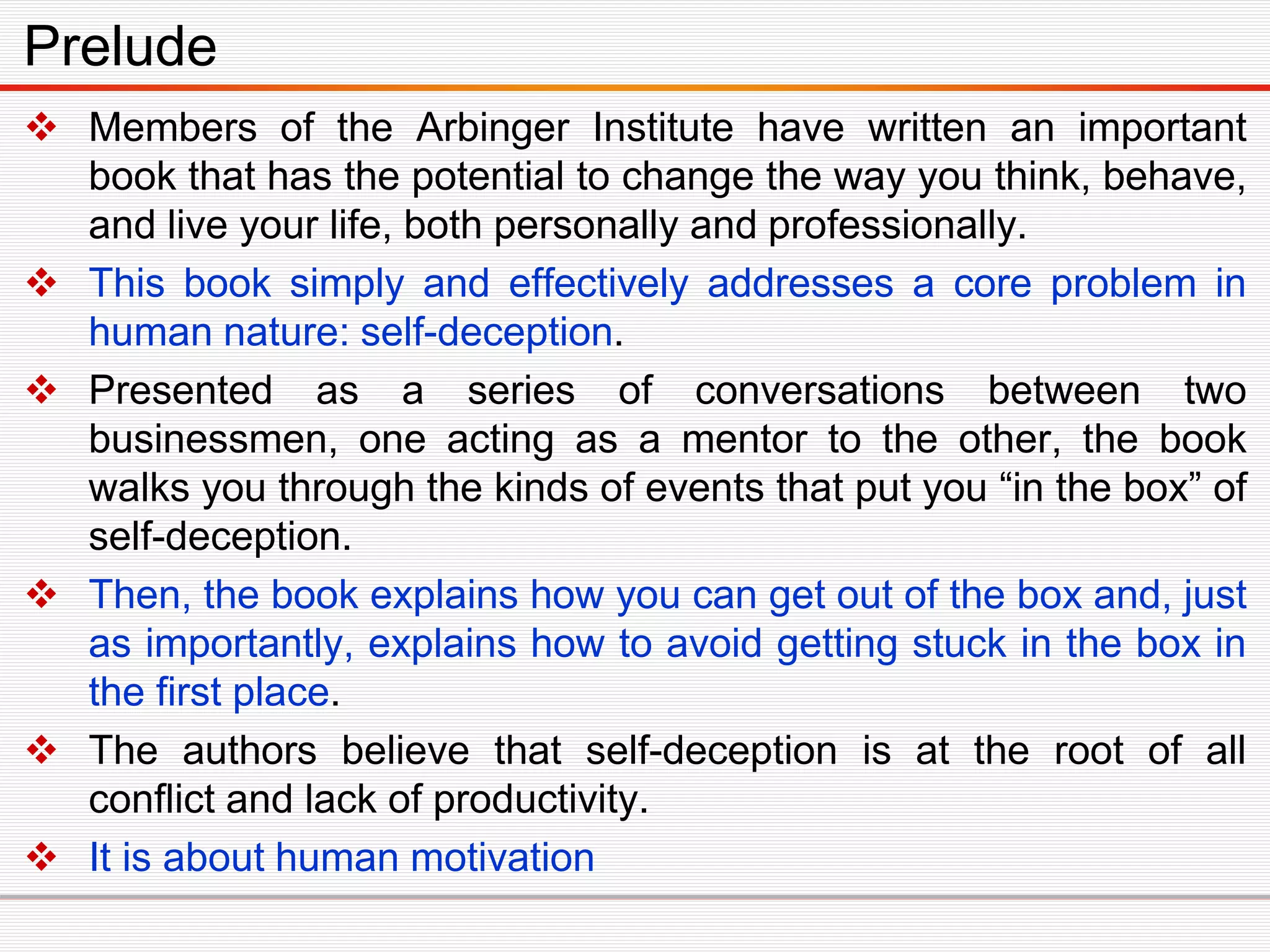 Leadership And Self deception | PDF