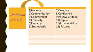 Leadership skills & team building | PPTX