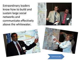 Communicate<br />Communicate<br />Extraordinary leaders know how to build and sustain large social networks and communicat...