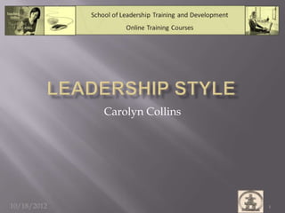 Carolyn Collins




10/18/2012                     1
 
