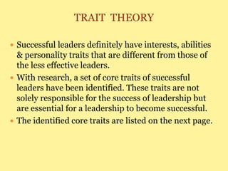 Leadership theories