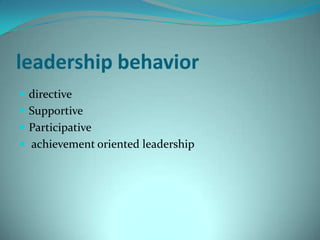 Leadership theories and studies | PPTX