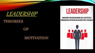 LEADERSHIP
THEORIES
OF
MOTIVATION
 