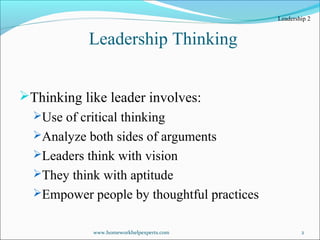 Guide Leader Thinking Leadership thinking | PPT