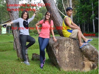 Leadership is like BEUTY.
Its hard to define…
… but you know it when you SEE it.
Bennis
 