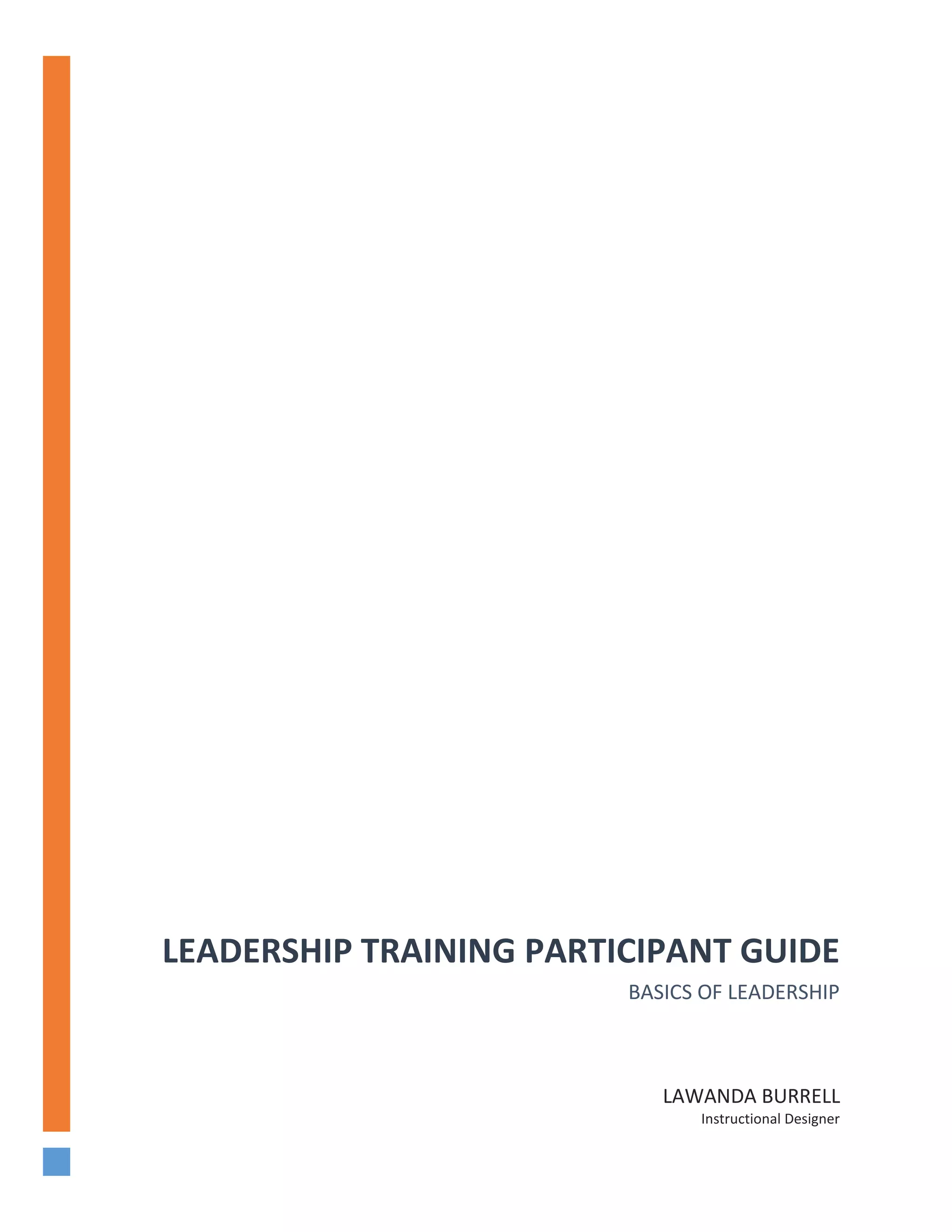 Leadership trainingparticipantguide 1pdf | PDF