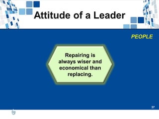 37
37
Repairing is
always wiser and
economical than
replacing.
 