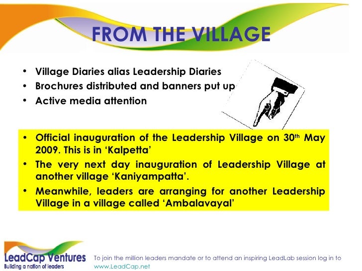 Leadership Village Worl'd First
