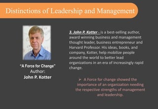 Leadership vs management